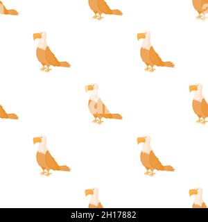 Motif aigle à tête blanche texture d'arrière-plan sans couture répétition de papier peint vecteur géométrique Illustration de Vecteur