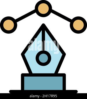 Icône de l'instrument Editor.Outline Editor instrument vecteur icône couleur isolé plat Illustration de Vecteur