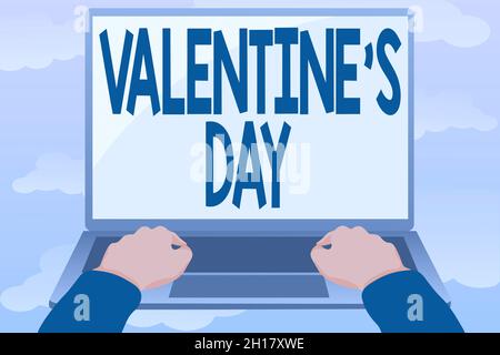 Écriture affichant le texte Saint-Valentin S Day.Temps de vitrine d'affaires quand montrer des sentiments d'amour et d'affection montage et formatage en ligne Banque D'Images