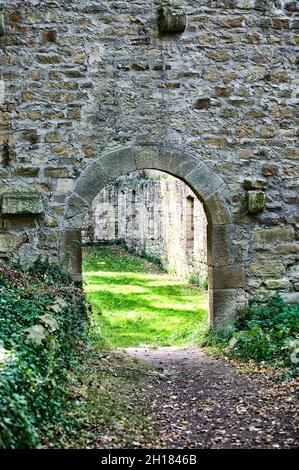 Les ruines du monastère de Disibodenberg, près de Bad Kreuznach, Rhénanie-Palatinat, Allemagne, Europe,Hildegard von Bingen a vécu ici de 1112 à 1147 Banque D'Images