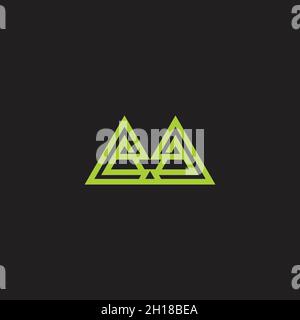 vert montagne lettre ma simple géométrique linéaire logo vecteur Illustration de Vecteur