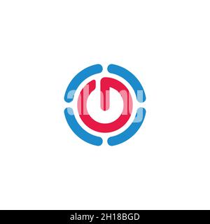 bouton d'alimentation coloré géométrique simple logo vecteur Illustration de Vecteur