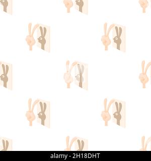 Lapin, ombre motif marionnette texture d'arrière-plan sans couture répétition de papier peint vecteur géométrique Illustration de Vecteur