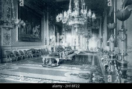 Grande salle de réception Château de Windsor dans les années 1890 Banque D'Images