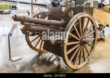 Un modèle américain de canon artillaire de 1905 3', utilisé pendant la première Guerre mondiale. Il a tiré et une coquille de 15 livres jusqu'à une portée de 8,500 yards. Banque D'Images