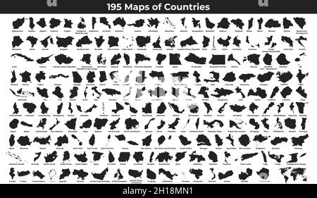 cartes du monde pour chaque pays séparément Illustration de Vecteur