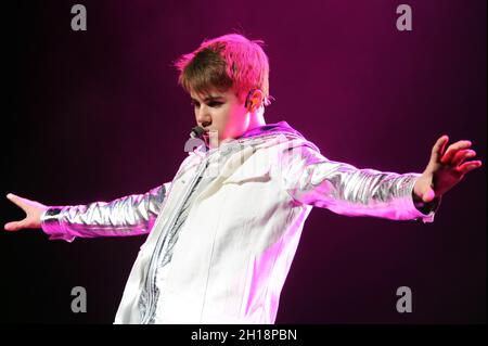 Milan Italie 2011-04-09: Concert live de Justin Bieber au Forum Assago Banque D'Images