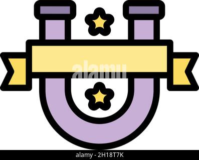 Icône ruban magnétique.Contour ruban aimant vecteur icône couleur plat isolé Illustration de Vecteur