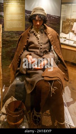 Le Gunnister Man, une reconstruction d'un corps de 300 ans trouvé sur Shetland en 1951, Shetland Museum, Lerwick, Mainland, Shetland,Écosse, Royaume-Uni Banque D'Images