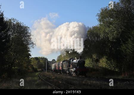 7820 départ de Ramsbottom avec le premier train de la journée pendant le Gala des East Lancs le 15.10.21. Banque D'Images