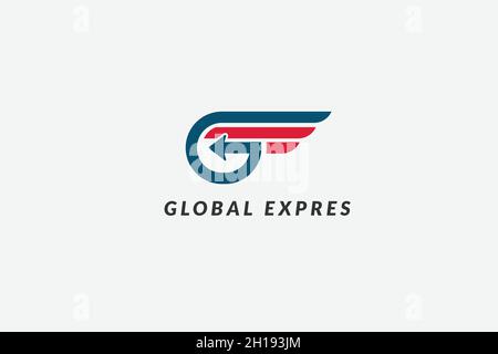 Logotype lettre g avec flèche rapide, logo Fast Forward Global Express dessins vecteur, modèle moderne de logo Courier expédition Illustration de Vecteur