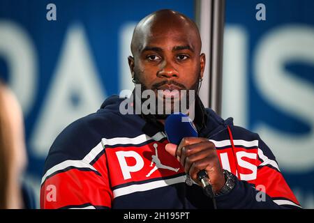 Paris, France, France.15 octobre 2021.Teddy RINER lors du match de la Ligue 1 entre Paris Saint-Germain (PSG) et Angers SCO au stade du Parc des Princes, le 15 octobre 2021 à Paris, France.(Image de crédit : © Matthieu Mirville/ZUMA Press Wire) Banque D'Images