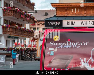 Samnaun, Suisse - 28 septembre 2021 : Swiss Dream est un producteur de chocolat-souvenir Banque D'Images