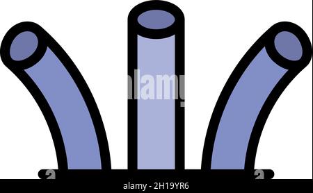 Icône d'extrémité de câble.Contour de l'icône de vecteur d'extrémité de câble couleur isolé à plat Illustration de Vecteur