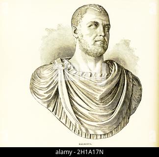 Un buste de l'empereur romain Balbinus dans le Musée Capitoline.Decimus Caelius Calvinus Balbinus (ad 178-238) fut empereur romain avec Puppienus pendant trois mois en 238, année des six Empereurs.Il a été assassiné. Banque D'Images