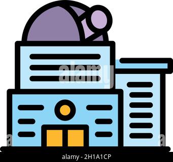 Icône de l'observatoire du ciel de l'université.Outline université ciel observatoire vecteur icône couleur plat isolé Illustration de Vecteur