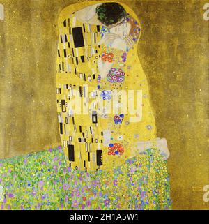 Le Baiser de Gustav Klimt Banque D'Images