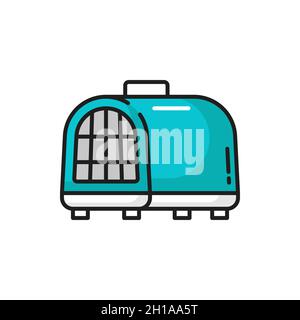 Icône représentant un sac pour chats, un transporteur de voyage pour animaux ou un sac à main portatif.Accessoire de soins pour animaux vectoriels, articles de transport et de voyage pour chiens, chiots transporta Illustration de Vecteur