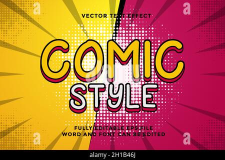 effet de texte vectoriel de style bande dessinée Illustration de Vecteur