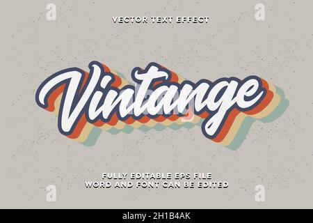 effet de texte vintage modifiable Illustration de Vecteur