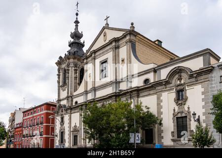 Madrid, Espagne - 10 octobre 2021 : Eglise notre-Dame de Monserrat dans la rue San Bernardo dans le quartier de Malasana dans le centre de Madrid. Banque D'Images