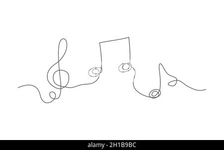 Musique.Mise en plan d'une ligne.Musique vectorielle en ligne Illustration de Vecteur