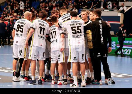 Chambéry Team lors du championnat français, Liqui Moly Starligue Handball Match entre Paris Saint-Germain et Chambéry SMB le 17 octobre 2021 au Stade Pierre de Coubertin à Paris, France - photo Ann-Dee Lamour / CDP MEDIA / DPPI Banque D'Images