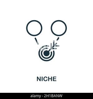 Icône niche.Signe monochrome de la collection marketing de filiale.Illustration d'icône de niche créative pour la conception Web, l'infographique et plus encore Illustration de Vecteur