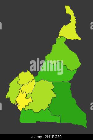 Carte de chaleur de la population du Cameroun comme illustration de densité de couleur Banque D'Images