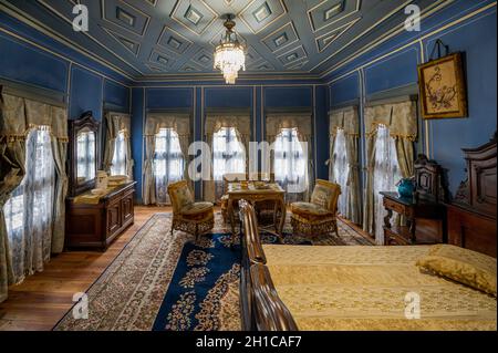 Plovdiv, Bulgarie.Intérieur de l'ancienne maison Hindliyan.Maison traditionnelle de Trader bulgare Banque D'Images