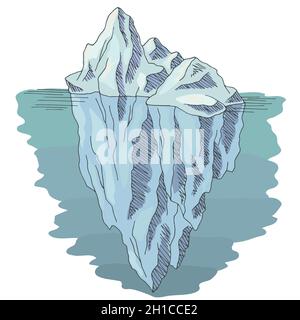 Vecteur d'illustration d'esquisse isolé couleur graphique iceberg Illustration de Vecteur