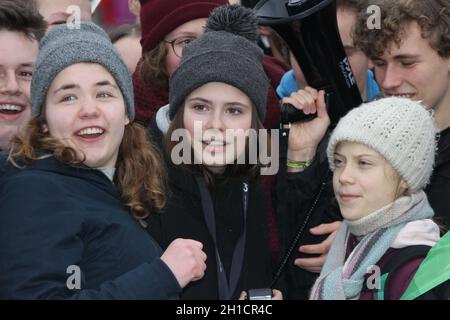 Annika Rittmann, Luisa-Marie Neubauer, Greta Thunberg , Hambourg, 21.02.2020 Banque D'Images