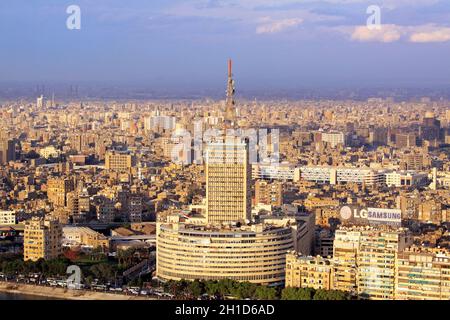 Le Caire, Egypte - 25 février : La télévision nationale l'Egypte au Caire le 25 février, 2010. La station de télévision nationale au Caire, Égypte. Banque D'Images