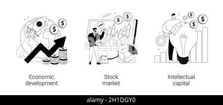 Illustrations vectorielles abstraites du concept de l'économie mondiale. Illustration de Vecteur