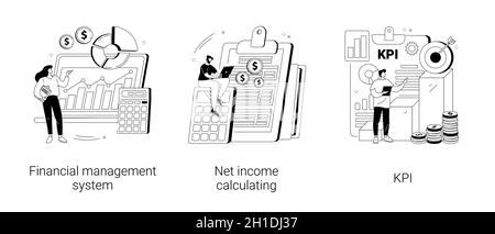 Illustrations vectorielles abstraites du concept de profit d'entreprise. Illustration de Vecteur