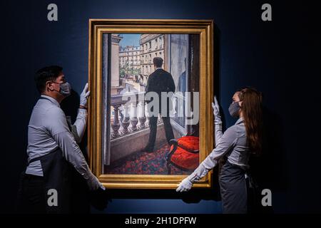 LONDRES, ROYAUME-UNI.18 octobre 2021.Gustave Caillebotte (1848-1894).Un homme à sa fenêtre.Devis sur demande.Aperçu de la collection Cox : l'histoire de l'impressionnisme, vente en soirée, à Christies King Street, Londres.La vente a lieu le 11 novembre à New York.Credit: amer ghazzal / Alamy Live News Banque D'Images