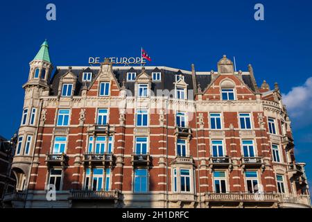 AMSTERDAM, PAYS-BAS - MARS 2018: L'hôtel de luxe de l'Europe Amsterdam Banque D'Images