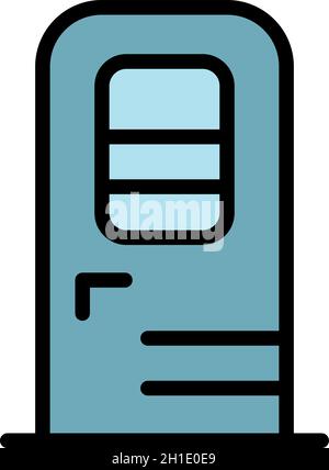 Icône de la porte du navire.Contour de la porte du navire vecteur icône couleur plat isolé Illustration de Vecteur