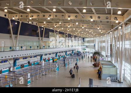 Sint Maarten, Antilles néerlandaises – 21 septembre 2016 : terminal de l'aéroport Sint Maarten (SXM) aux Antilles néerlandaises. Banque D'Images