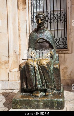 DUBROVNIK, CROATIE - Avril 2018 : Monument de la Renaissance Croate, dramaturge et auteur de prose Marin Drzic Banque D'Images