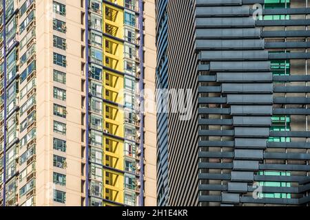 Chongqing, Chine - Août 2019 : gros plan sur les bâtiments résidentiels de la banlieue de Chongqing Banque D'Images