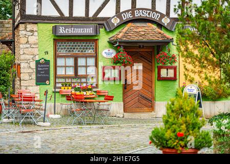 Weikersheim, Allemagne - 24 septembre 2014 : ancien restaurant Bastion à Weikersheim, Bavière, Allemagne, Europe. Banque D'Images