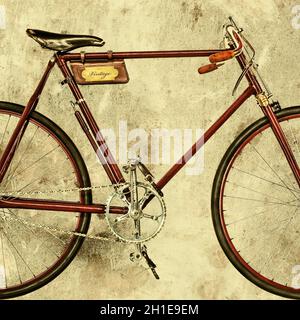 Image de style rétro d'un ancien vélo de course restauré Banque D'Images