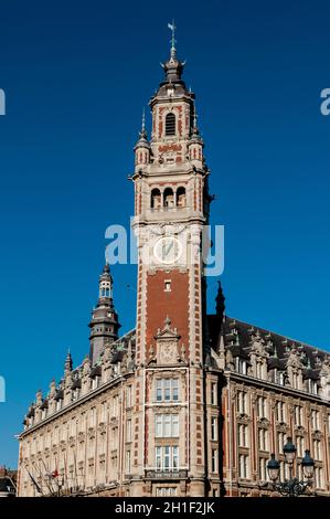 FRANCE.NORD (59).LILLE.LA CHAMBRE DE COMMERCE ET D'INDUSTRIE ET SON BEFFROI Banque D'Images