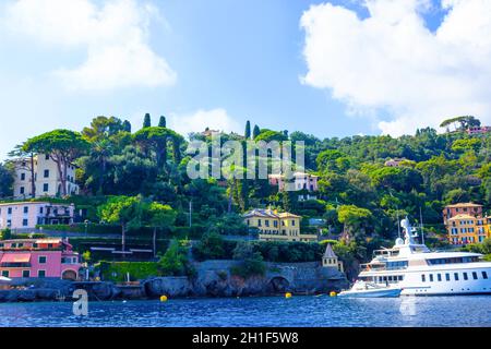 Les villas près de Portofino en Italie à l'été. Ligurie Banque D'Images