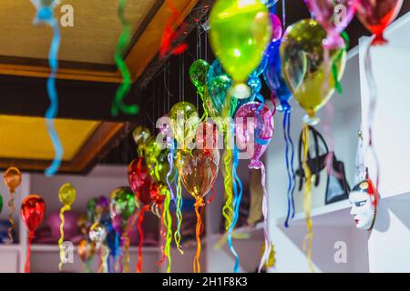 Groupe de ballons en verre de Venise, Italie.Gros plan Banque D'Images