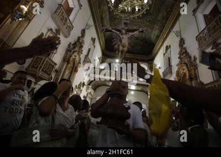 salvador, bahia / brésil - 24 mai 2019 : vue interne de l'église Senhor do Bonfim. *** Légende locale *** . Banque D'Images