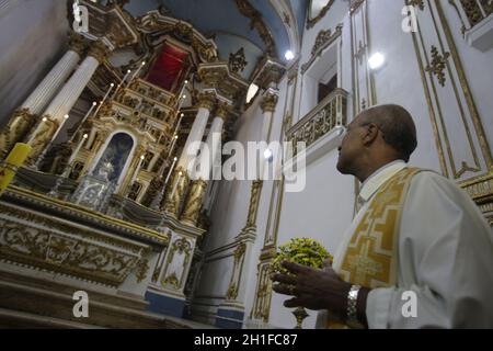 salvador, bahia / brésil - 24 mai 2019 : vue interne de l'église Senhor do Bonfim. *** Légende locale *** . Banque D'Images