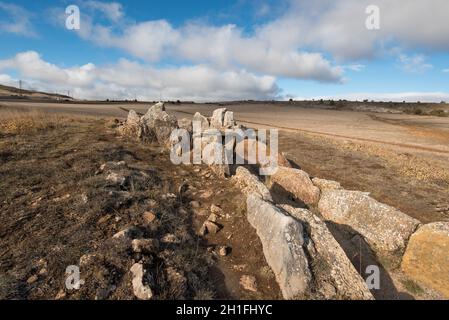 Prehistocric Dolmen mégalithique dans Mazariegos, province de Burgos, Espagne. Banque D'Images