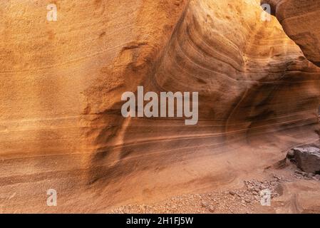 Scenic canyon calcaire, Barranco de las Vacas dans Gran Canaria, Îles Canaries Espagne . Banque D'Images